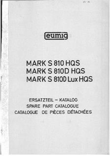 Eumig S 810 manual. Camera Instructions.